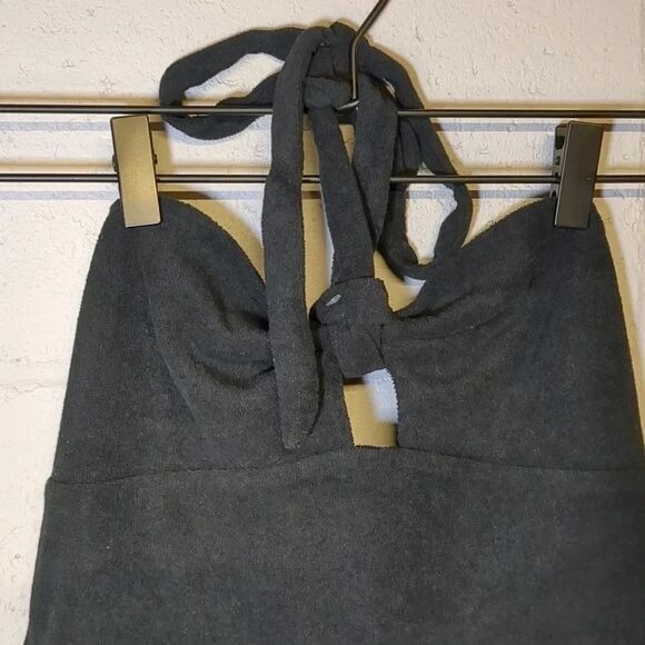 Wild Fable Women's Juniors Halter Terry Cloth Romper - Picture 4 of 6